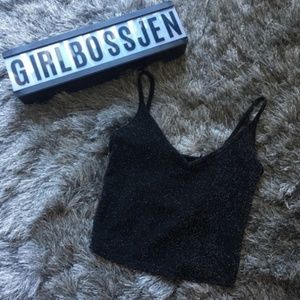 Sparkly Black Crop Top